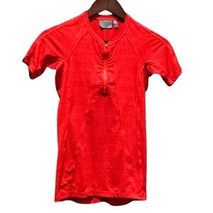 Athleta Orange Quarter Zip Athletic Workout Top Women's Size XXS Short Sleeve